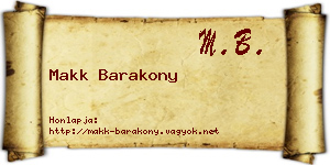 Makk Barakony névjegykártya